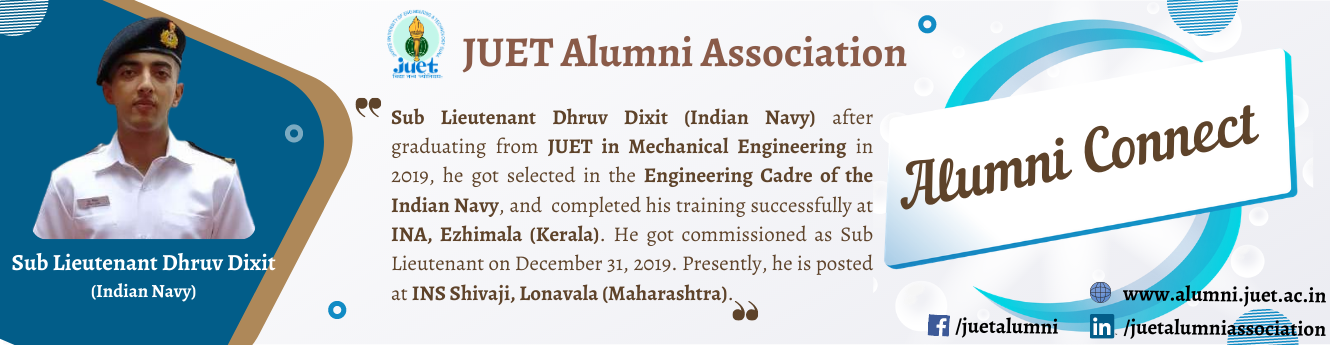 Alumni Connect - Mr. Dhruv Dixit, Sub Lieutenant, Indian Navy - A 2019 Mechanical Engineering Passout